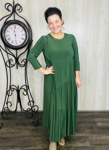 Tonya Marie Tiered Dress- Olive