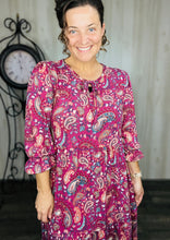 Connie Soft Paisley Dress-Dark Burgundy