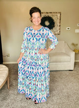 Tonya Marie Tiered Dress-Blue & Pink Dreams