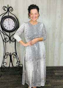 Creamy Animal Print Dress