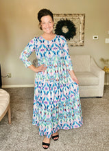Tonya Marie Tiered Dress-Blue & Pink Dreams