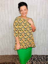 Samantha Ruffle Sleeve & High Low Tunic-Mixed Floral