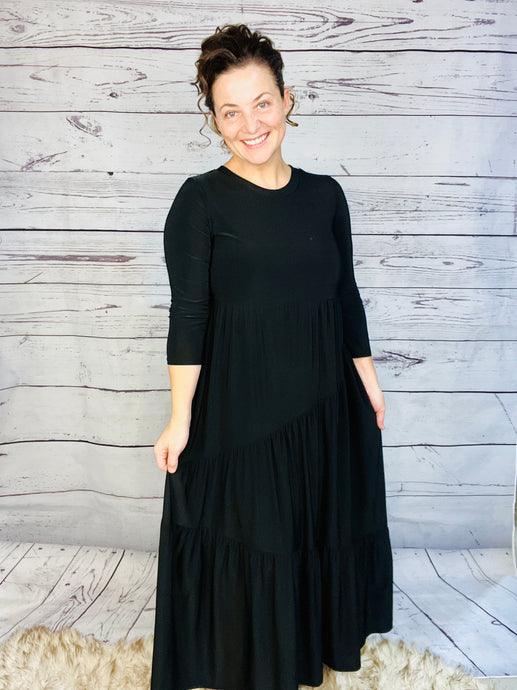 Tonya Marie Tiered Dress- Black