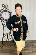 Tammy Black & Leopard Cardigan