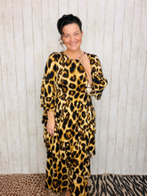 Candice Three Ruffle Dress- Leopard