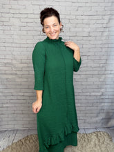 Jaqueline Ruffled Dress-Hunter Green