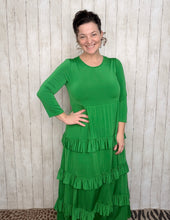 Misty Ruffle Tiered Dress-Emerald