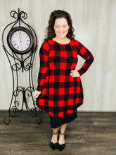 Nilah Buffalo Plaid Tunic- Red or Black & White