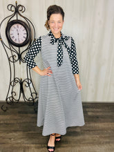 Brenda Bow Stripes & Polkadot Dress