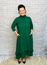 Jaqueline Ruffled Dress-Hunter Green