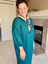 Oh So Comfy Sweatshirt Dress-Hunter Green