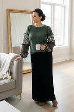 Isabella Ribbed Leopard & Olive Top