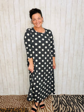 Polkadot Square Neck Dress- Black