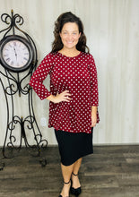 Marissa Burgundy Polkadot Tunic