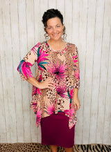 Vibrant & Fun Floral Sharkbite Tunic