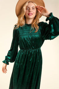 Christmas Velvet Dress- Hunter Green or Burgundy