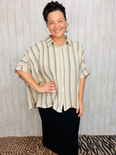 Rylee Taupe & Grey Striped Top