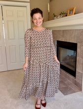 Tonya Marie Tiered Dress-Brown & Taupe