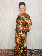Natasha Smocked Waist Dress- Hunter Green Floral