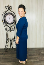 Ribbed Lounge Dress- Navy