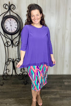 Samantha Ruffle High-Low Tunic-Purple