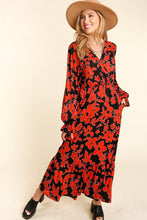 Rust & Black Maxi Dress