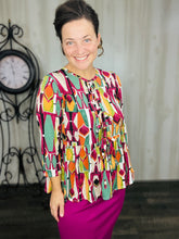 Lillian Bow Front Tunic Top- Magenta
