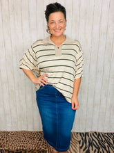 Leslie Mocha & Striped Top
