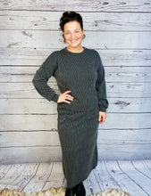 Candice Ribbed Skirt- Charcoal