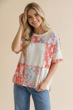 Coral & Ivory Patchwork Top