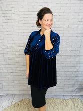 Velvet & Pearl Tunic Style- Black, Hunter Green or Navy