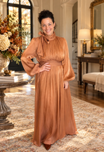 Stunning In Shimmer Dress- Copper