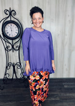Samantha Ruffle High-Low Tunic-Purple