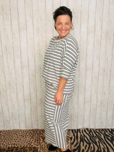 Marissa Ribbed Top- Gray Stripe