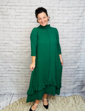 Jaqueline Ruffled Dress-Hunter Green