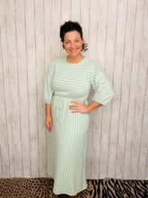 Ribbed Spring Style Lounge Dress- Mint & Ivory