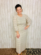 Jennifer Textured Midi Dress- Ivory & Black