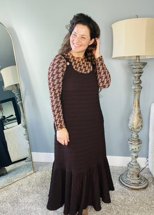 Lenora Textured Jumper- Brown