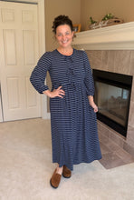 Missy Striped Dress- Navy