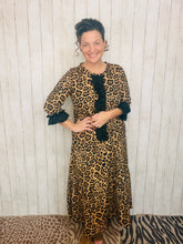 Janice Leopard Dress With Black Ruffles