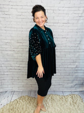 Velvet & Pearl Tunic Style- Black, Hunter Green or Navy