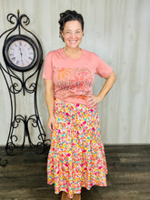 Orange & Floral Maxi Skirt