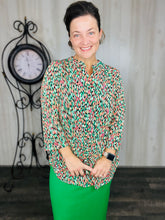 Valarie Green & Coral Top