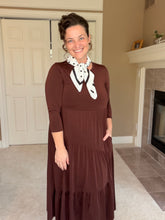 Tonya Marie Tiered Dress- Midi Length-Brown