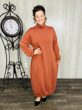 Fabulous Fall Sweatshirt Dress-Copper Bronze