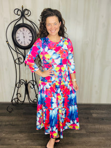 Tonya Tiered Dress-Colorful Dreams