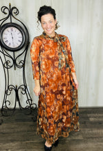 Orange & Floral Sequin Overlay Dress