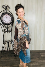 Teal Animal Print Poncho