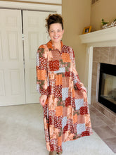 Kaylee Collared Fall Patchwork Dress