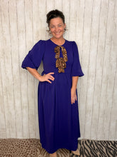 Sonja Leopard Bow Dress-Purple